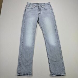 Levi Strauss 501 Jeans Mens Womens Grey Button Fly Straight Leg W25 L30
